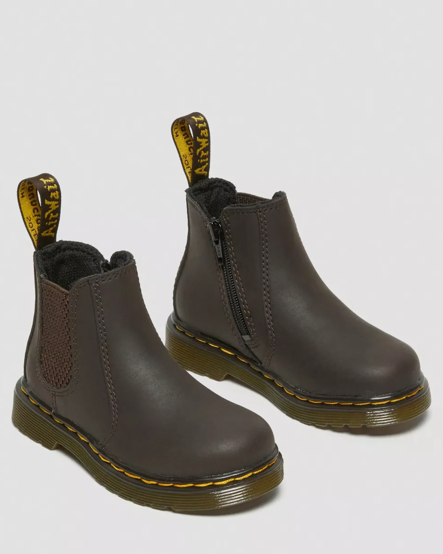 Toddler / 2-4 Years|Boots>Dr. Martens Toddler 2976 Wildhorse Leather Chelsea Boots Dark Brown — Wildhorse Lamper