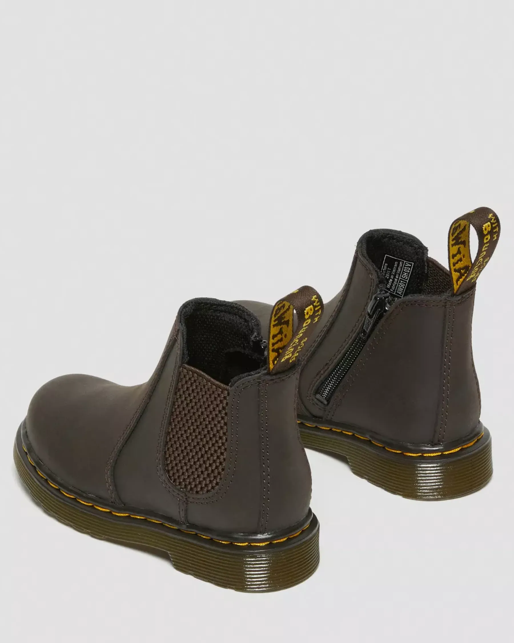 Toddler / 2-4 Years|Boots>Dr. Martens Toddler 2976 Wildhorse Leather Chelsea Boots Dark Brown — Wildhorse Lamper