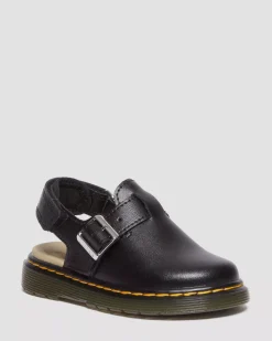 School Styles|Toddler / 2-4 Years>Dr. Martens Toddler Jorgie Leather Slingback Mules Black — T Lamper