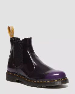 Sale|Vegan>Dr. Martens Vegan 2976 Chelsea Boots BLACK/RICH PURPLE — Oxford Rub Off