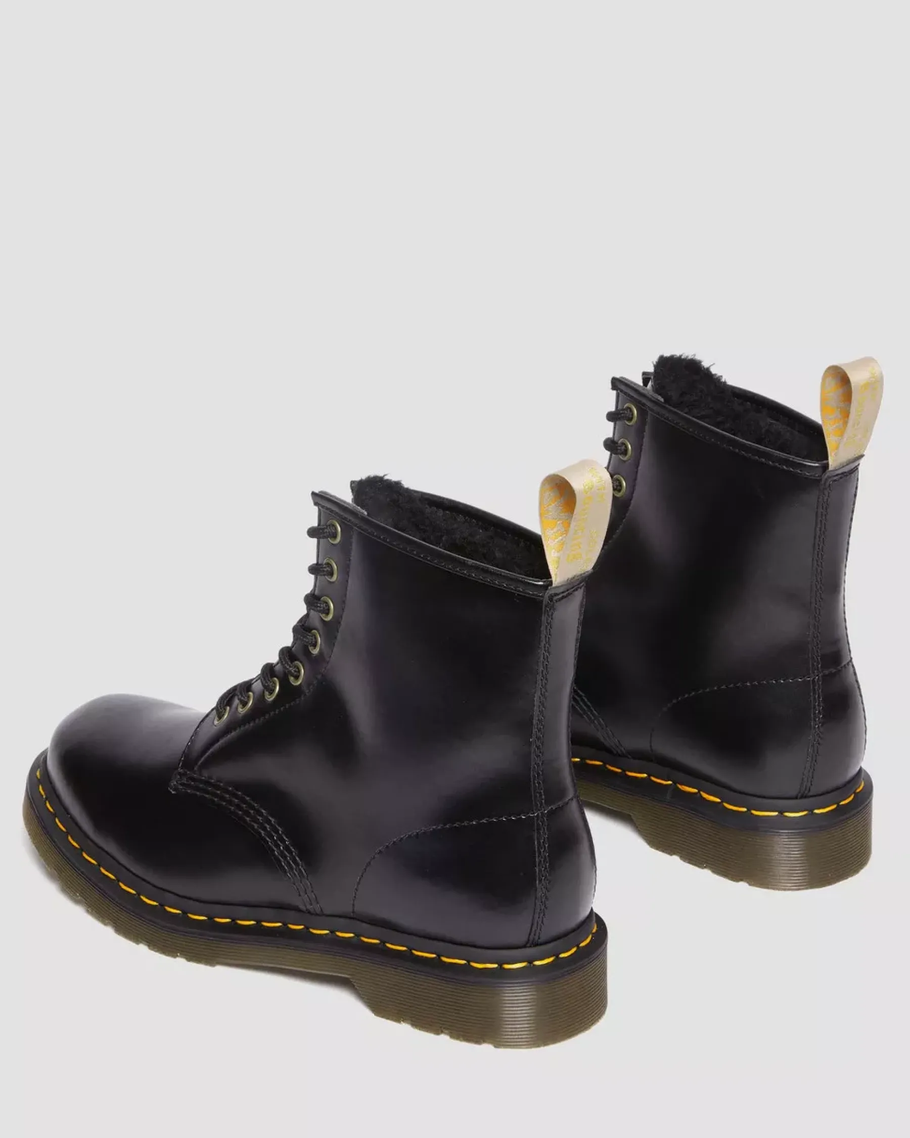 Vegan|Originals>Dr. Martens Vegan 1460 Faux Fur Lined Lace Up Boots Black — Norfolk Vegan