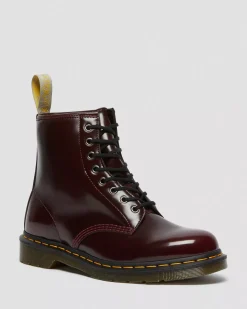 Vegan|Ankle Boots>Dr. Martens Vegan 1460 Lace Up Boots Cherry Red — Oxford Rub Off