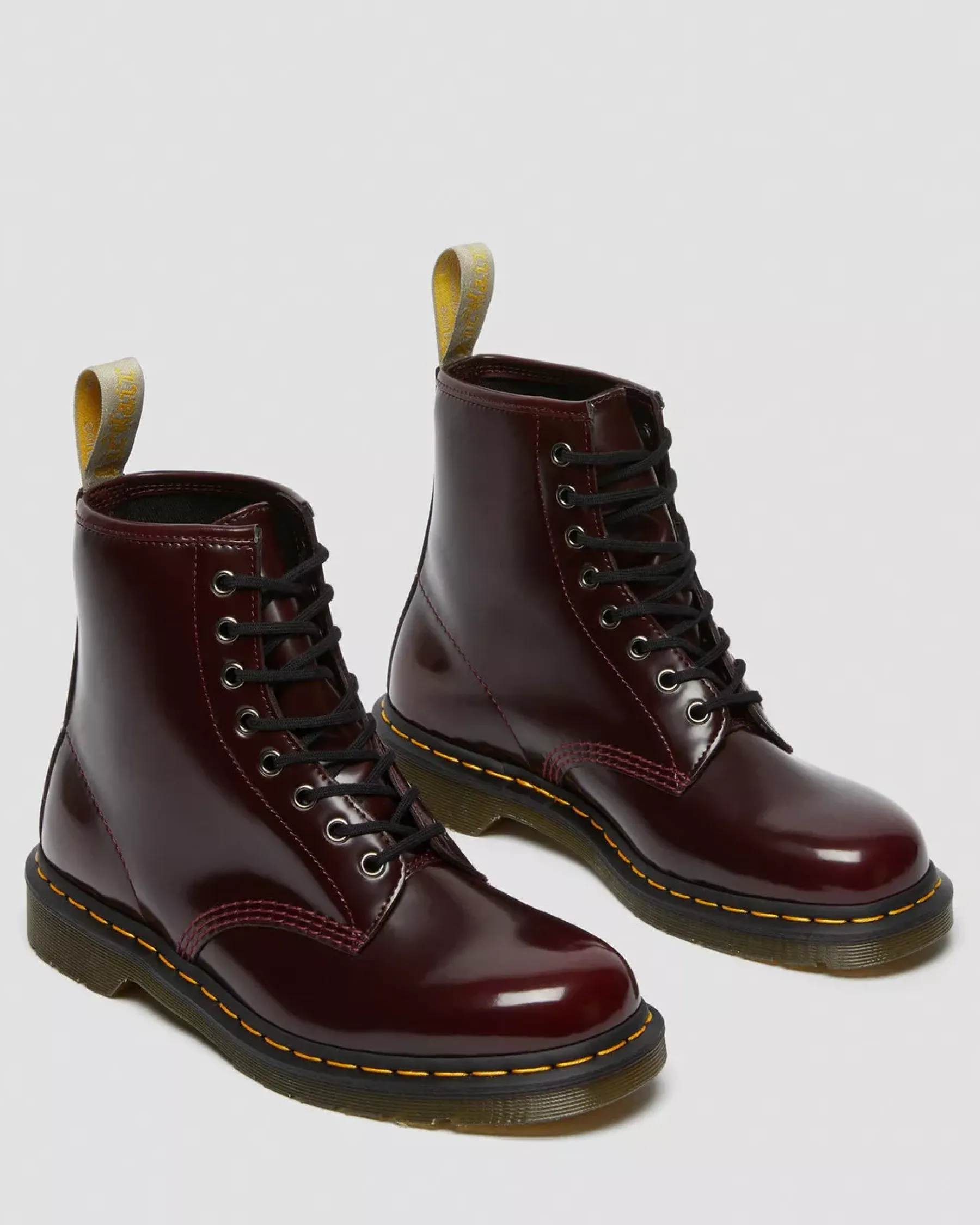 Vegan|Ankle Boots>Dr. Martens Vegan 1460 Lace Up Boots Cherry Red — Oxford Rub Off