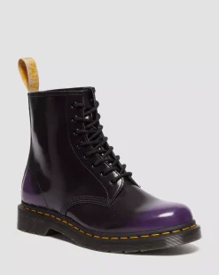 Sale|Vegan>Dr. Martens Vegan 1460 Lace Up Boots BLACK/RICH PURPLE — Oxford Rub Off