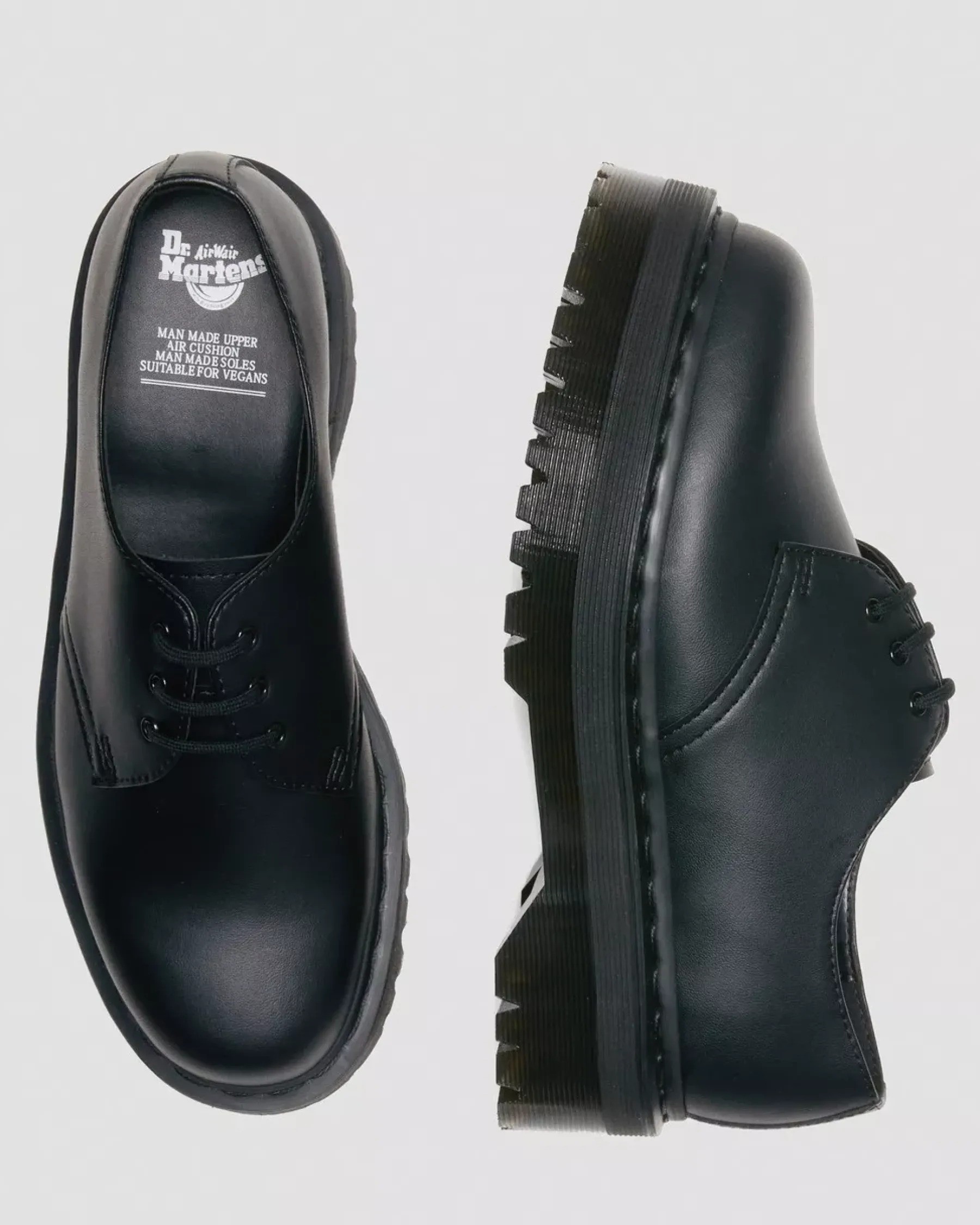 Vegan|Originals>Dr. Martens Vegan 1461 Mono Felix Platform Shoes Black — Felix Rub Off