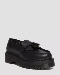 Vegan|Originals>Dr. Martens Vegan Adrian Felix Platform Tassel Loafers Black — Felix Rub Off