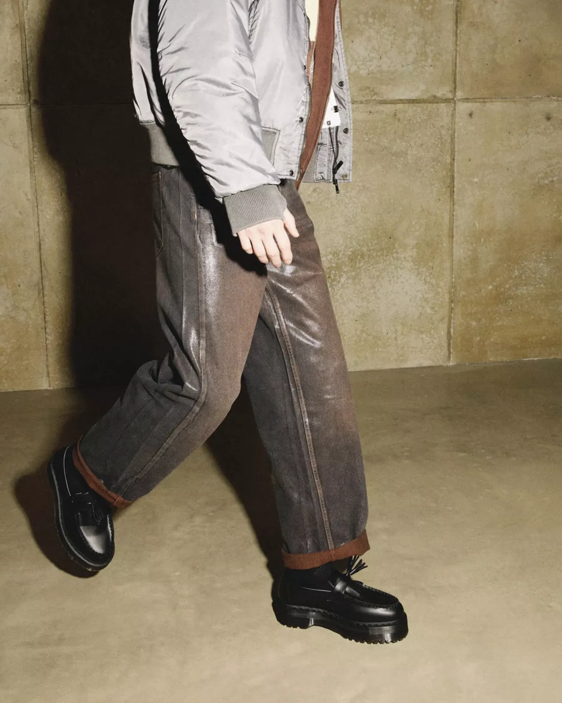 Vegan|Originals>Dr. Martens Vegan Adrian Felix Platform Tassel Loafers Black — Felix Rub Off
