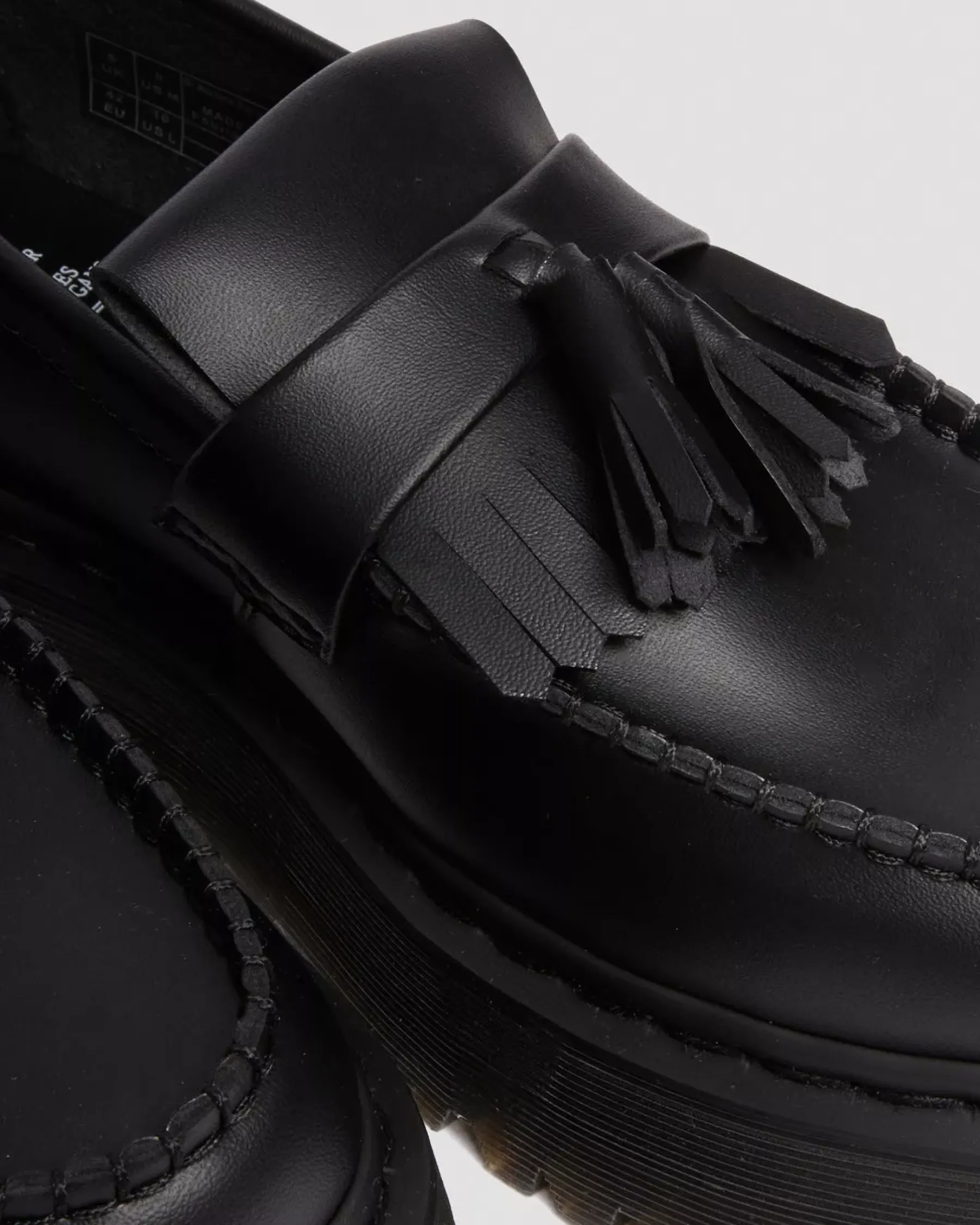 Vegan|Originals>Dr. Martens Vegan Adrian Felix Platform Tassel Loafers Black — Felix Rub Off
