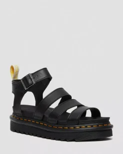 Vegan|Platform Sandals>Dr. Martens Vegan Blaire Women's Felix Gladiator Sandals Black — Felix Rub Off
