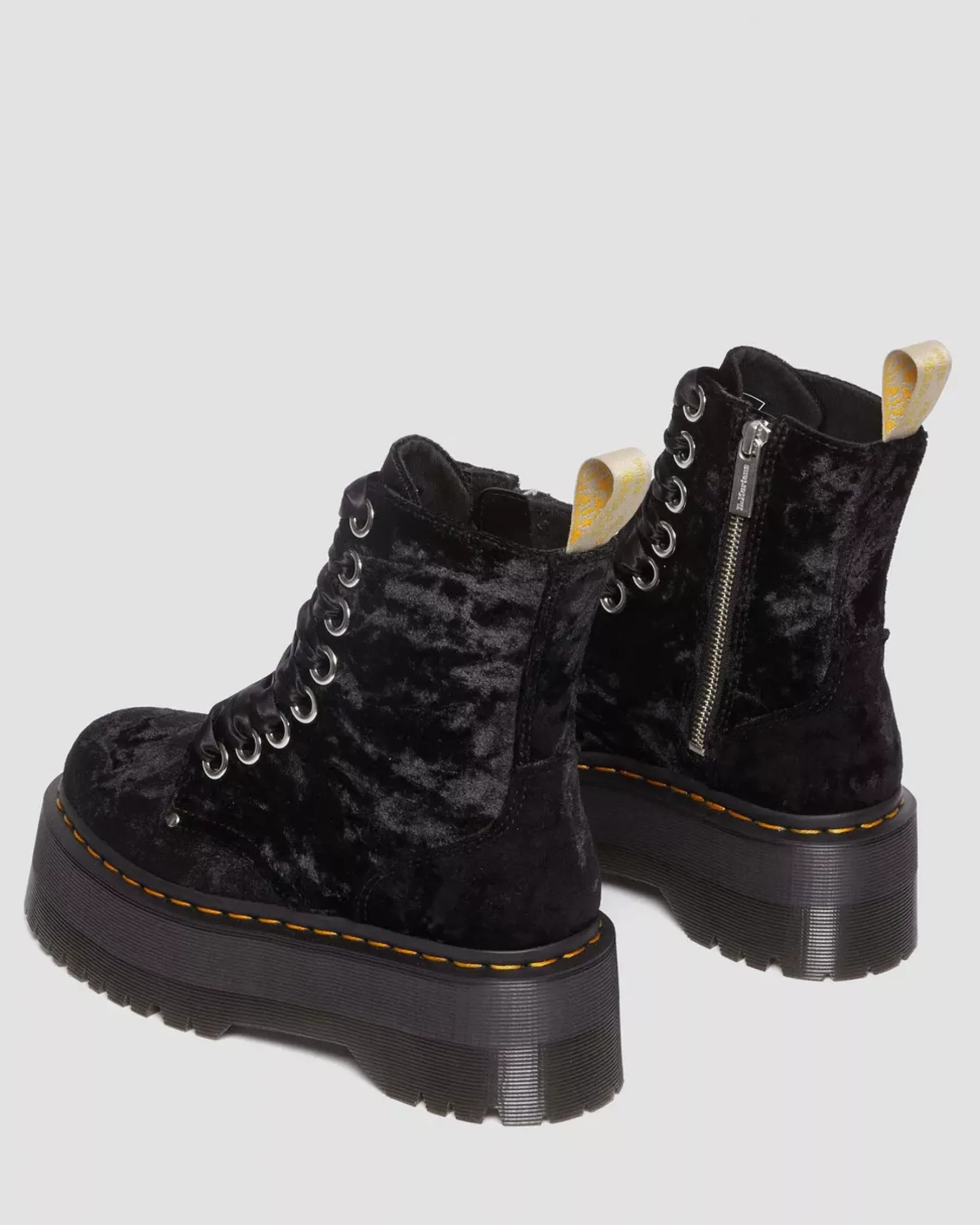 Sale|Sale>Dr. Martens Vegan Jadon Boot Max Crushed Velvet Platforms BLACK — Crushed Velvet