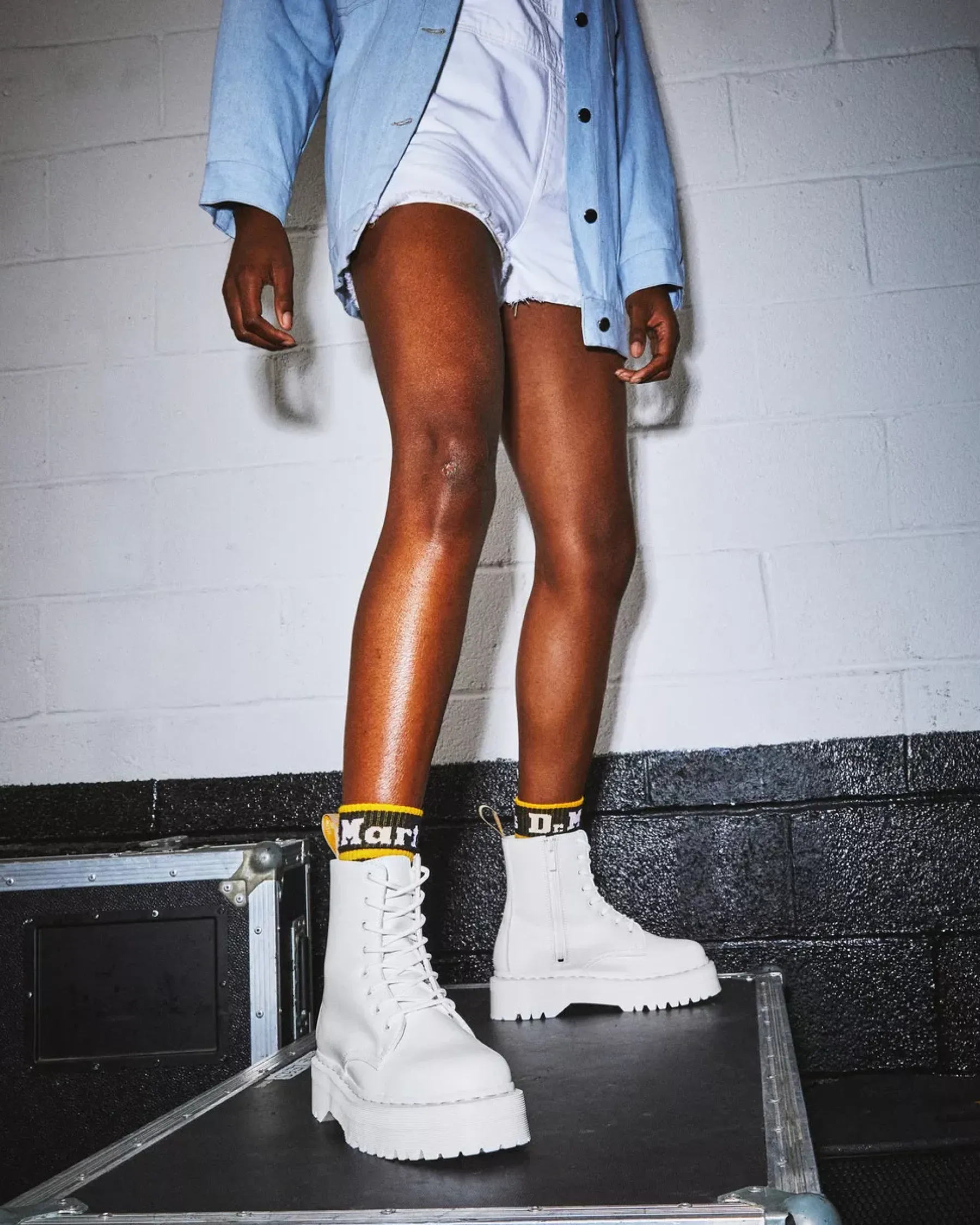 Sale|Vegan>Dr. Martens Vegan Jadon II Boot Kemble Mono Platforms White — Kemble