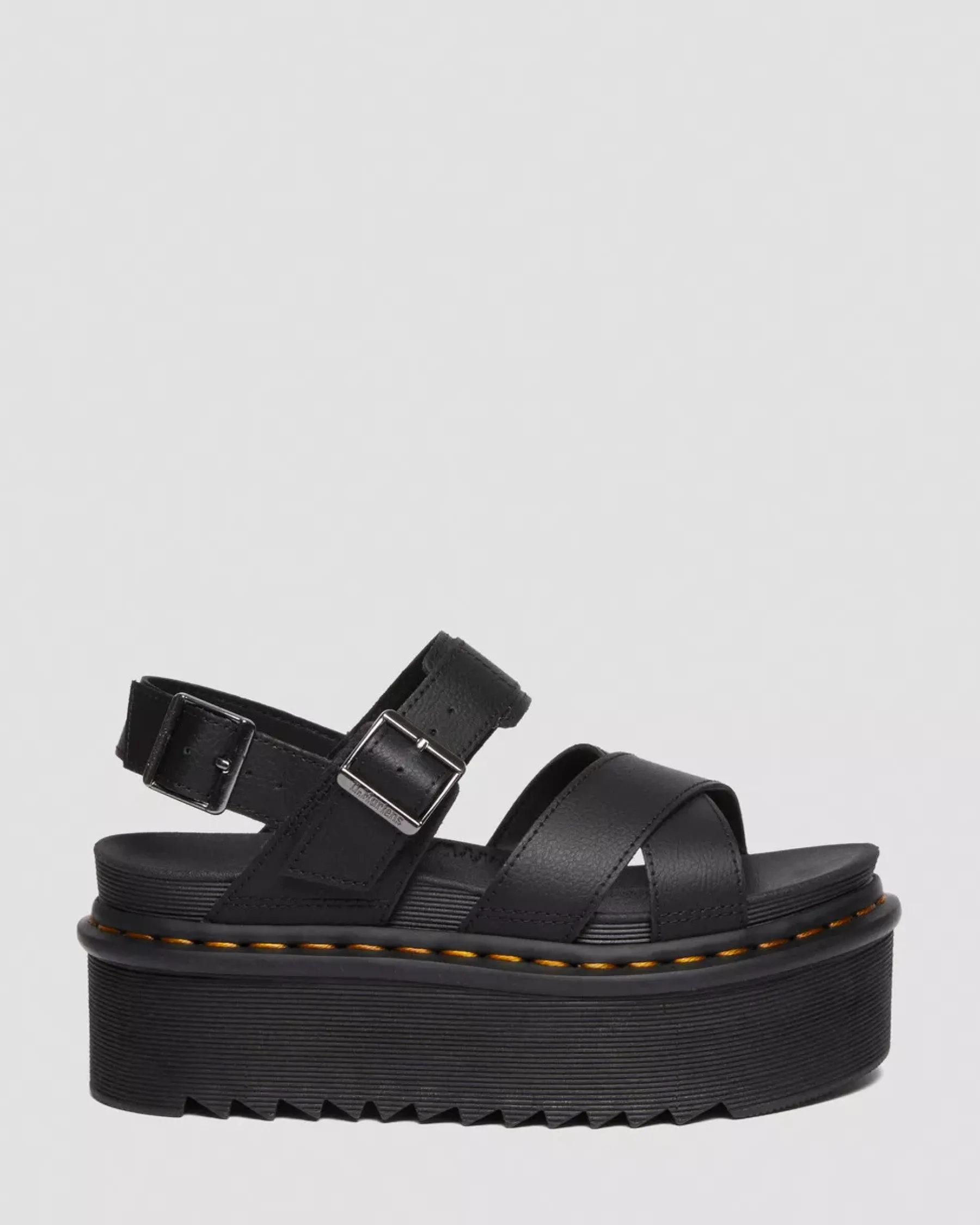 Platform Sandals|Strap Sandals>Dr. Martens Voss II Athena Leather Strap Platform Sandals Black — Athena