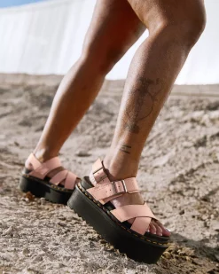 Sale|Platform Sandals>Dr. Martens Voss II Athena Leather Strap Platform Sandals Peach Beige — Athena