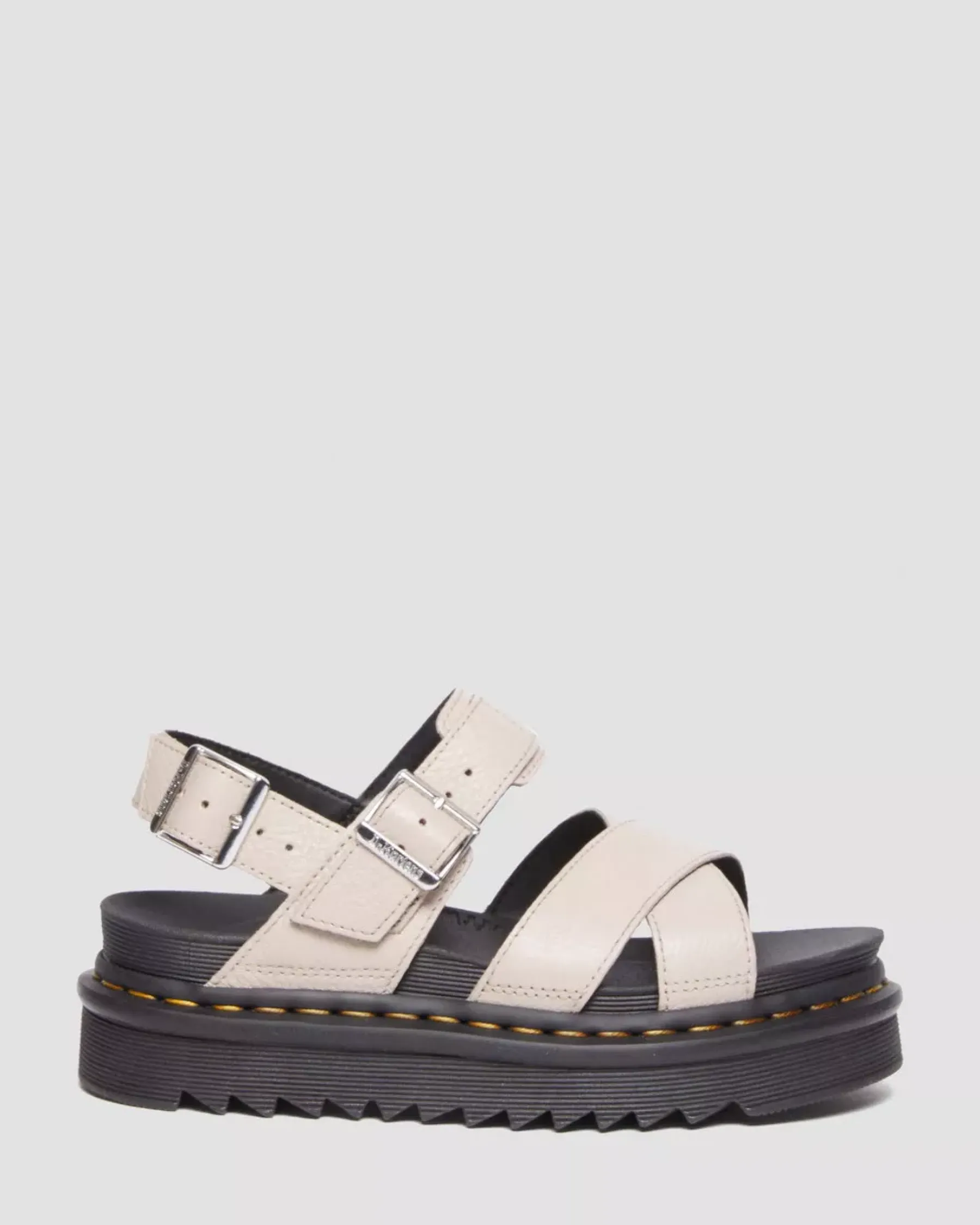 Platform Sandals|Strap Sandals>Dr. Martens Voss II Pisa Leather Strap Sandals VINTAGE TAUPE — Pisa