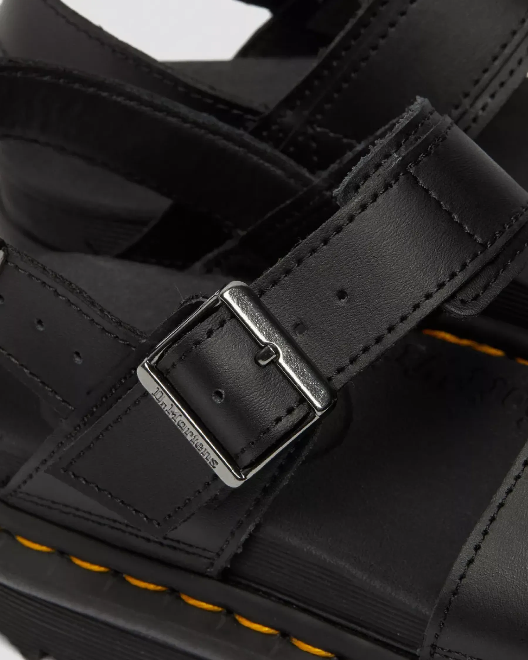 Bestsellers|Platform Sandals>Dr. Martens Voss Women's Leather Strap Sandals Black+Black — Hydro Leather