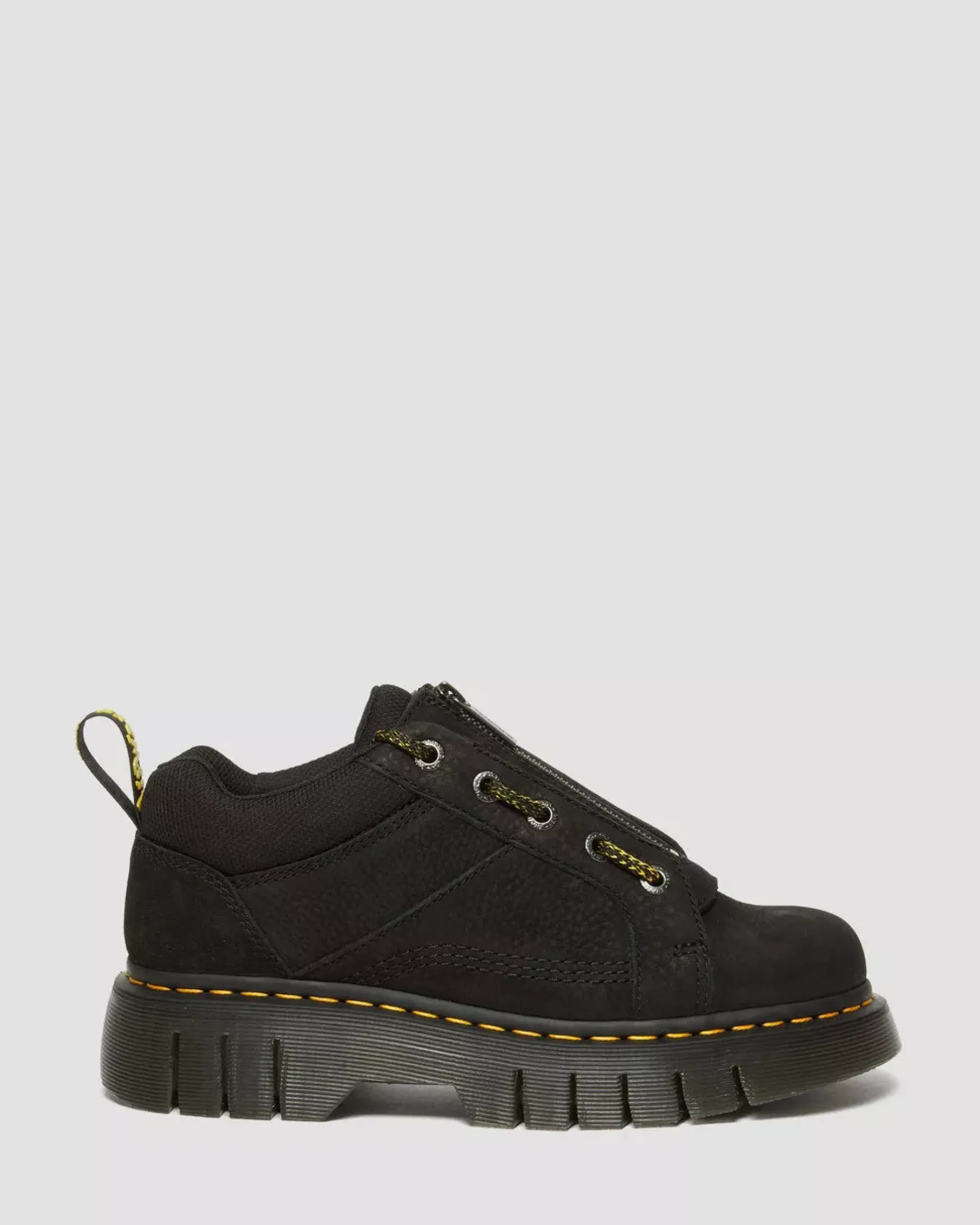 Casual Boots|Shoes>Dr. Martens Woodard Tumbled Nubuck Leather Low Casual Boots Black — Titan