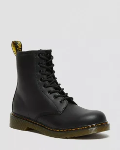 School Styles|Boots>Dr. Martens Youth 1460 Softy T Leather Lace Up Boots Black — Softy T