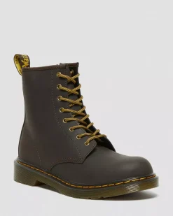 School Styles|Youth / 8-14 Years>Dr. Martens Youth 1460 Wildhorse Leather Lace Up Boots Dark Brown — Wildhorse Lamper