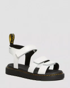 Youth / 8-14 Years|Sandals>Dr. Martens Youth Klaire Leather Strap Sandals White T Lamper — T Lamper