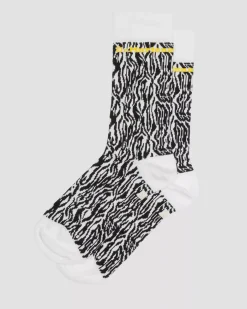 Socks|Accessories>Dr. Martens Zebra Print Organic Cotton Socks Black+White