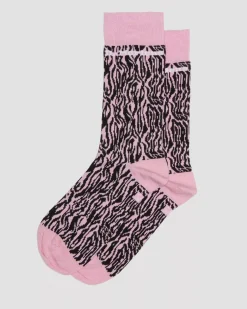 Socks|Accessories>Dr. Martens Zebra Print Organic Cotton Socks Fondant Pink