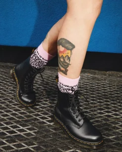 Socks|Accessories>Dr. Martens Zebra Print Organic Cotton Socks Fondant Pink