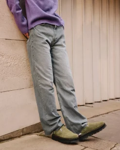 Mules & Slides|Sandals>Dr. Martens Zebzag Suede Casual Slingback Platform Mules Muted Olive — E.H.Suede