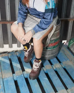 Sale|Ankle Boots>Dr. Martens Zuma Leather & Suede Hiker Style Boots DARK BROWN — Classic Pull Up + Wooly Bully
